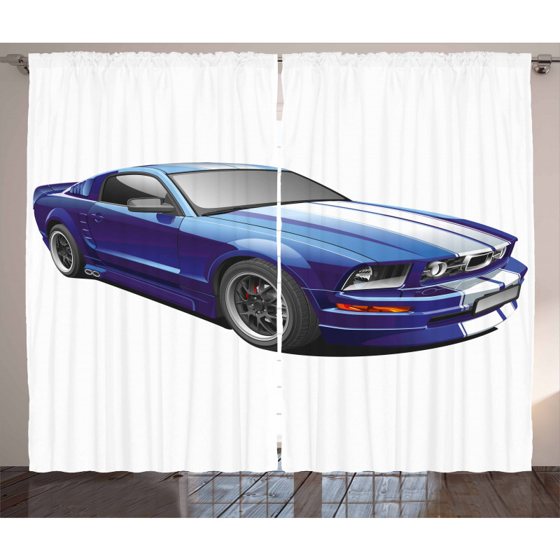 Race Car Vivid Kids Curtain