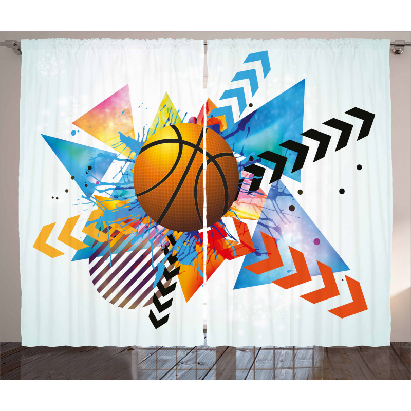Ball Zigzag Geometric Curtain