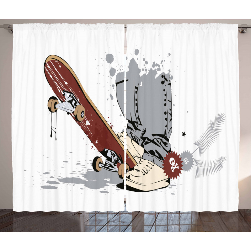 Skate and Sneakers Curtain