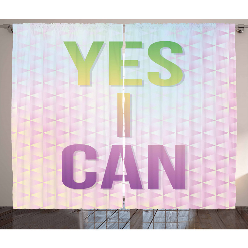 Yes I Can Words Curtain