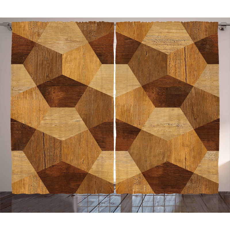 Wooden Rustic Pattern Curtain