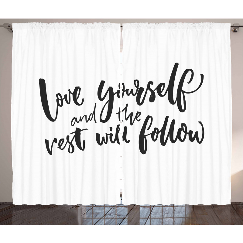 Self Love Wisdom Words Curtain