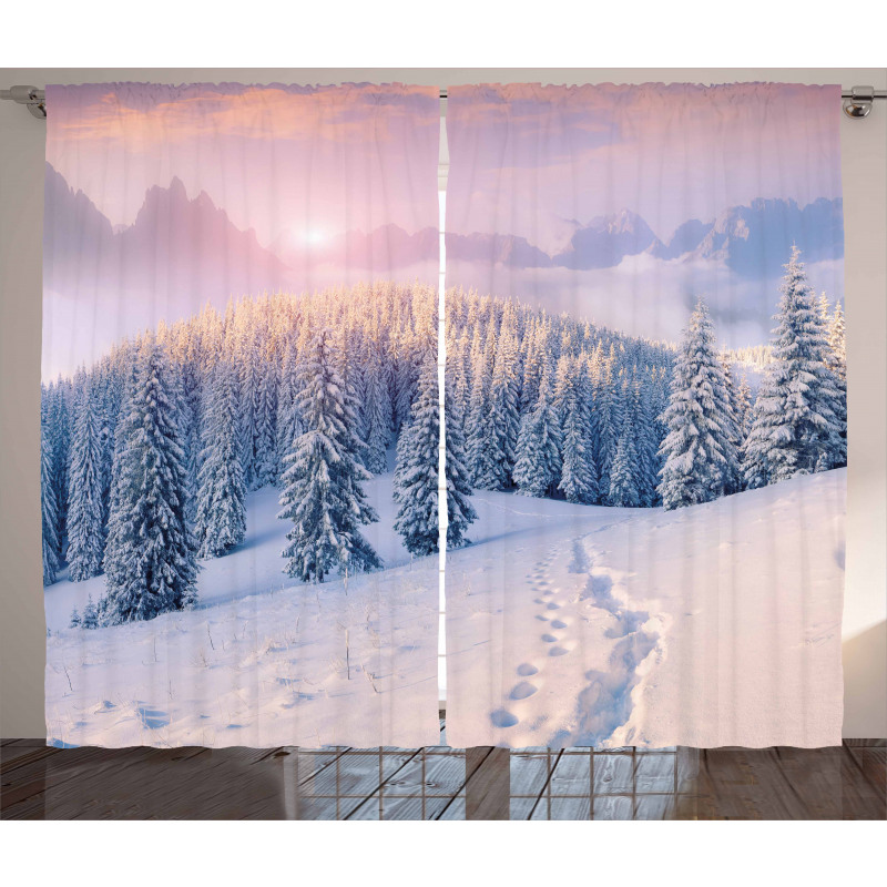 Idyllic Winter Morning Curtain