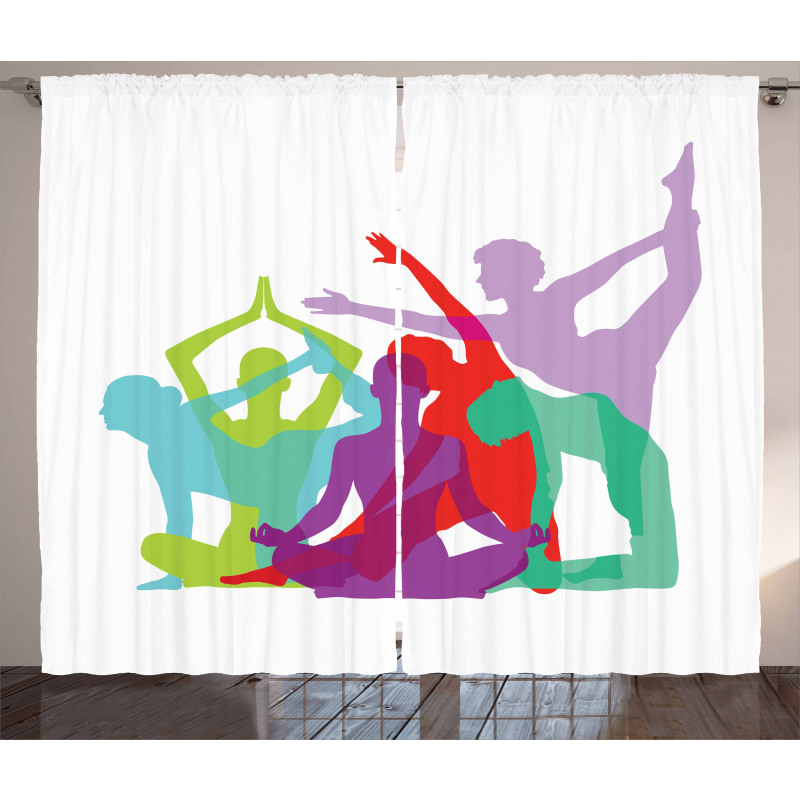 Poses Female Silhouettes Curtain