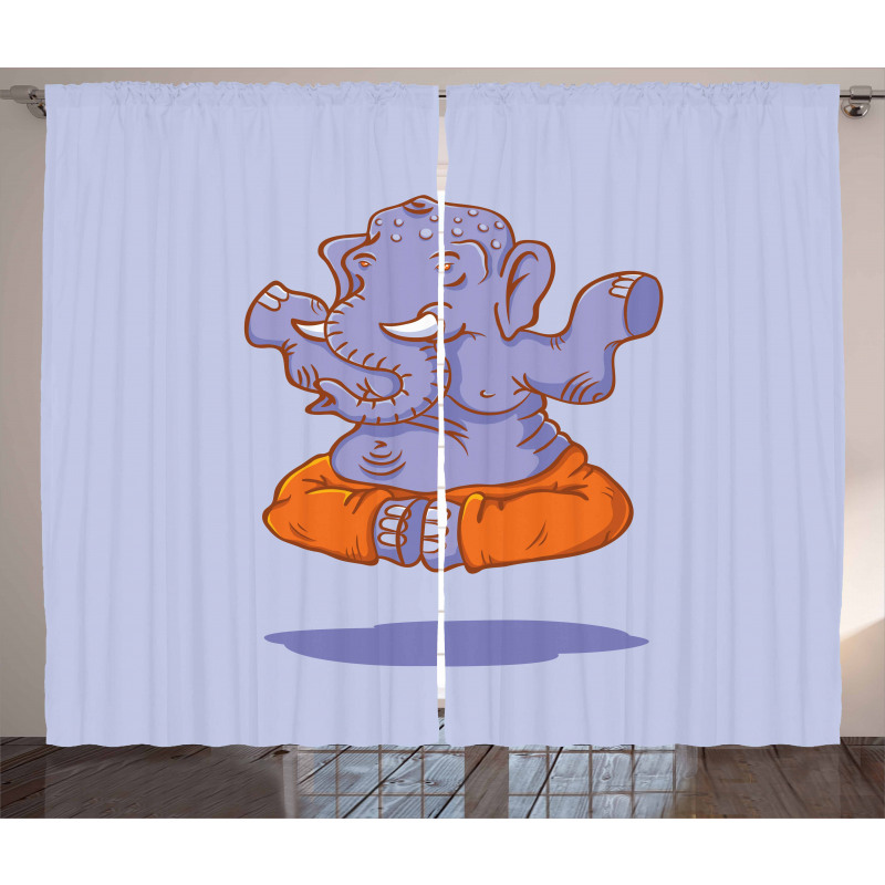 Cartoon Elephant Figure Curtain