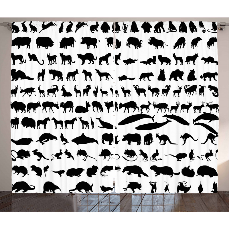 Animal Silhouettes Habitat Curtain