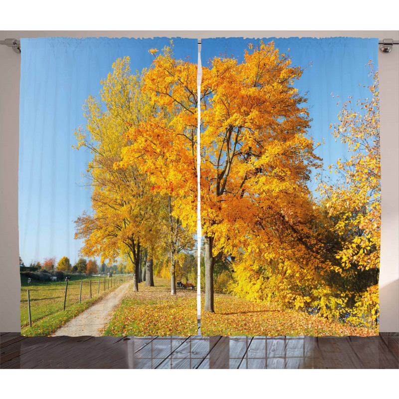 Maple Trees Countryside Curtain