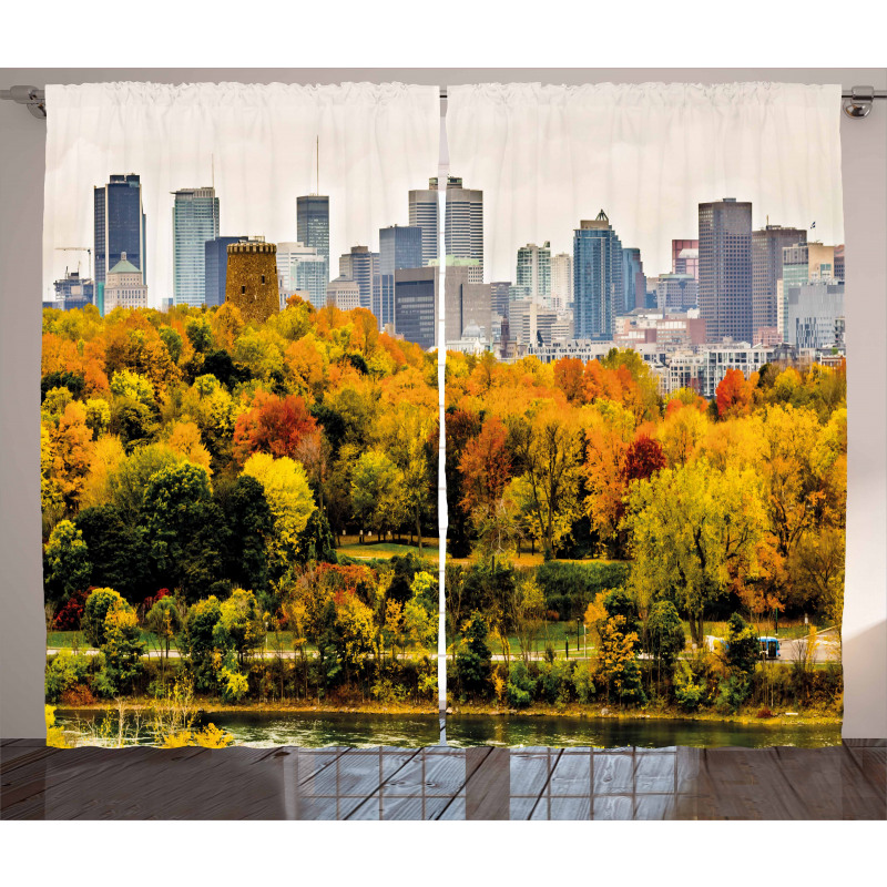 Montreal in Autumn Season Curtain