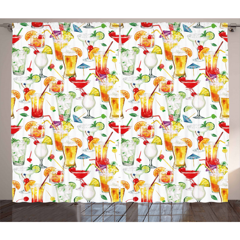 Tropic Cocktails Curtain