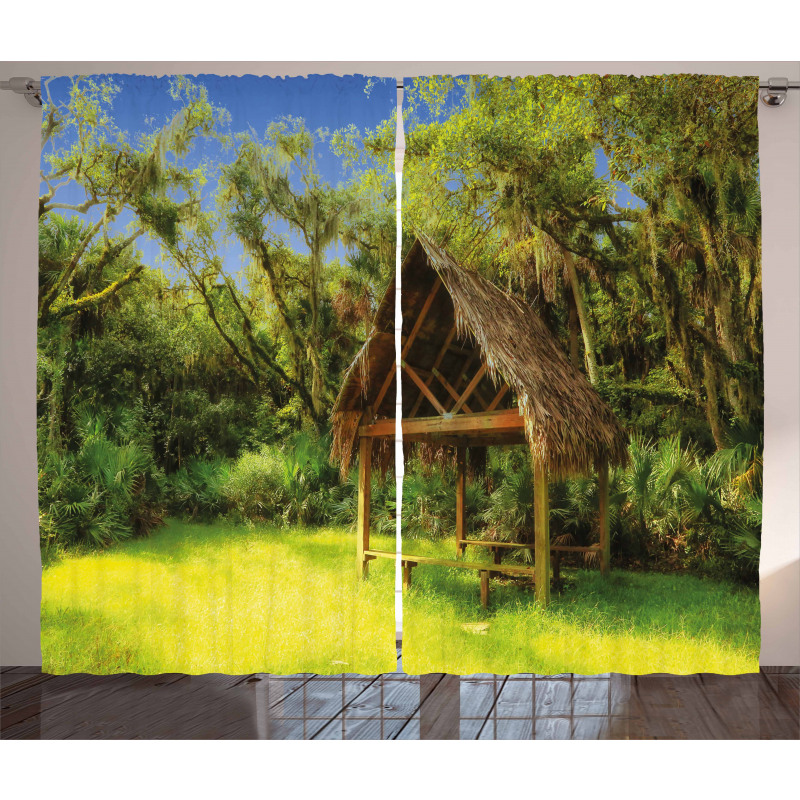 Tropic Hut Woods Curtain