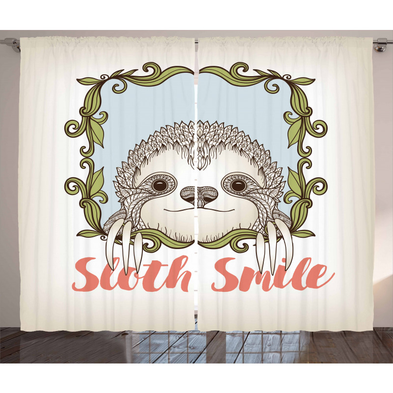 Animal Floral Frame Curtain