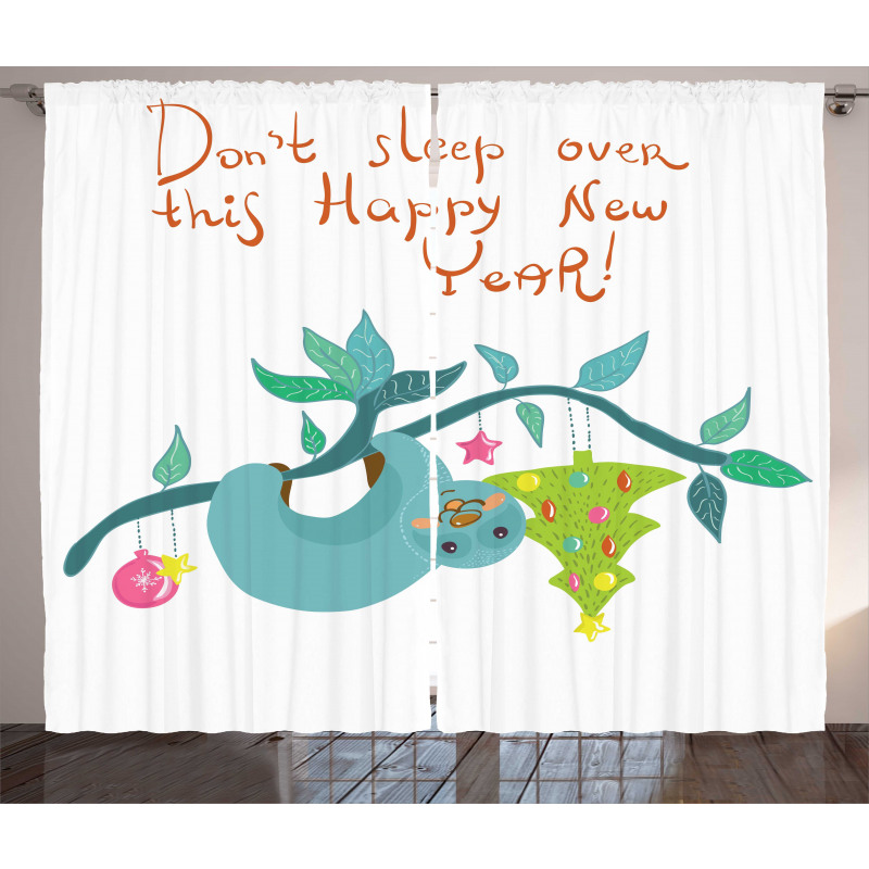 Childish Doodle New Year Curtain