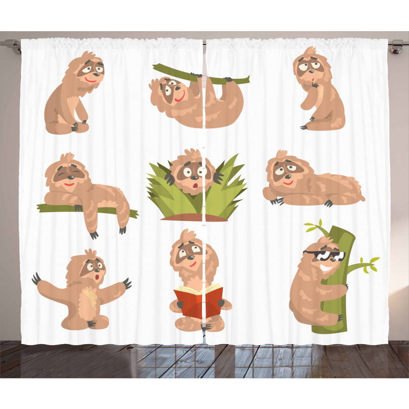 Different Posed Animals Curtain