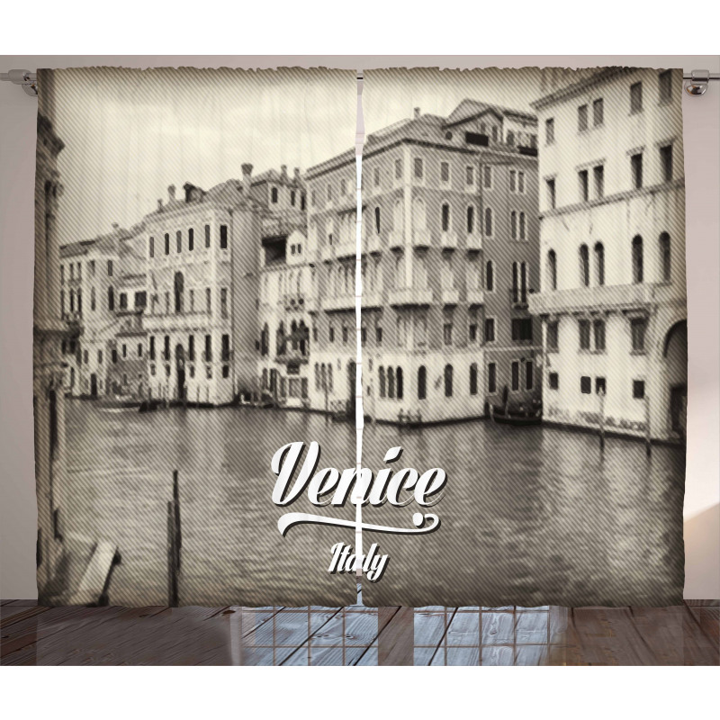Old Venice Vintage Photo Curtain