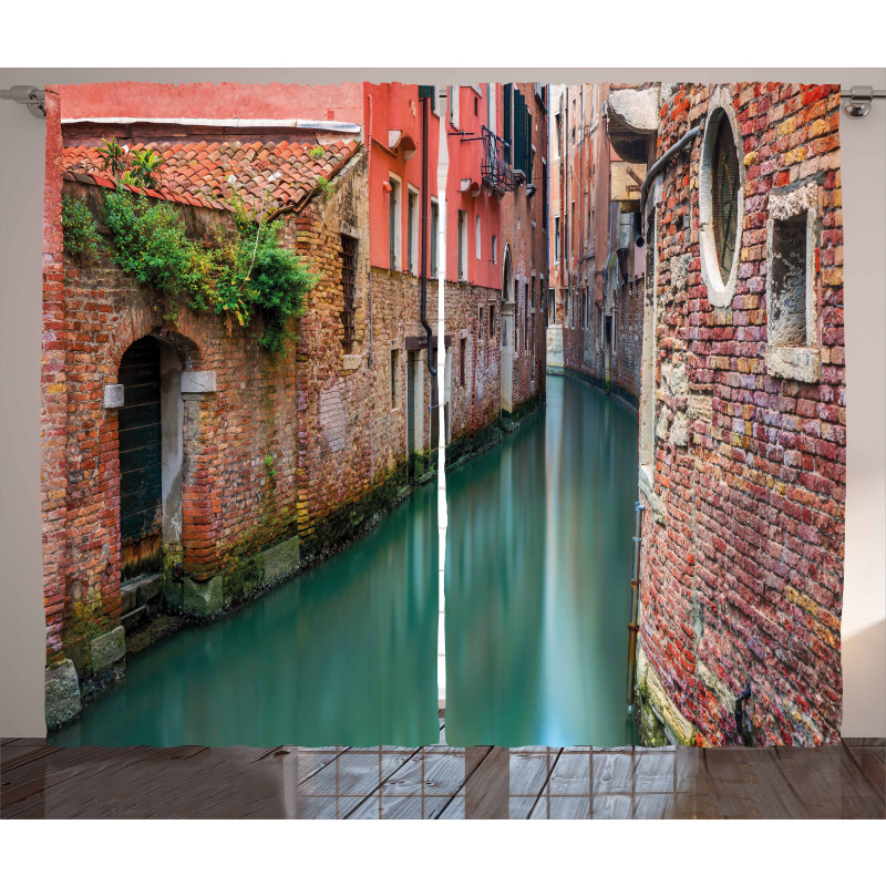 Scenic Canal Buildings Curtain