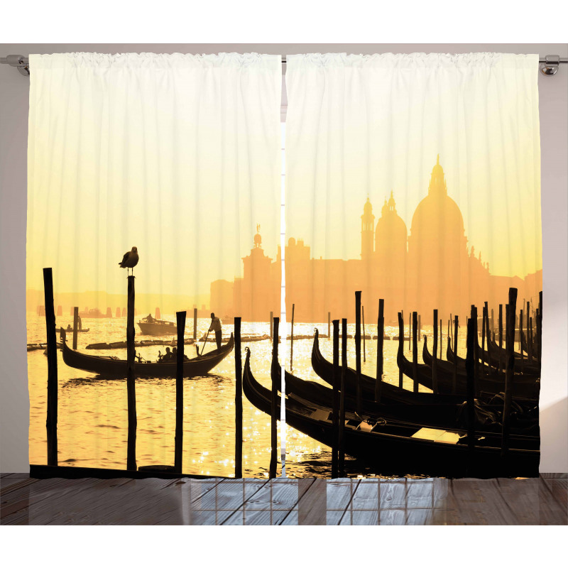 Romantic City at Sunrise Curtain
