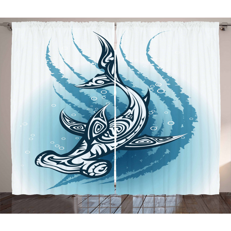 Hammerhead Fish Ornate Curtain