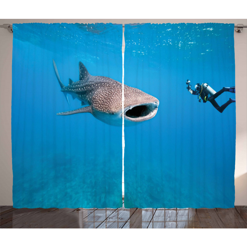 Giant Fish Ocean Diving Curtain