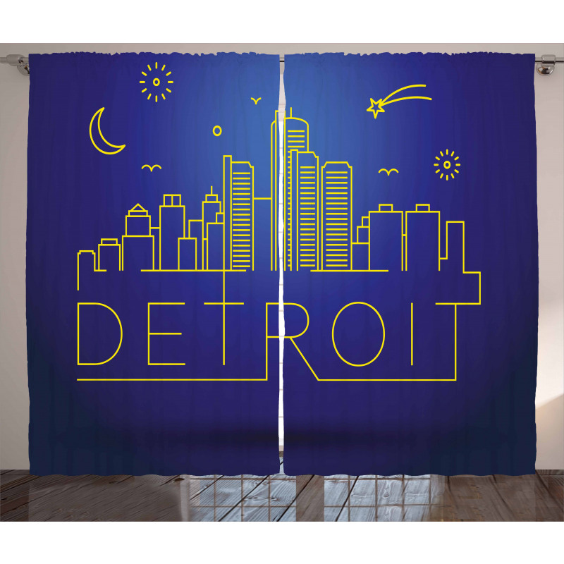 City Sky View Graphic Curtain