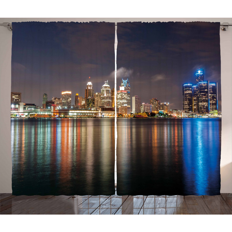 Night Time Cityscape Curtain