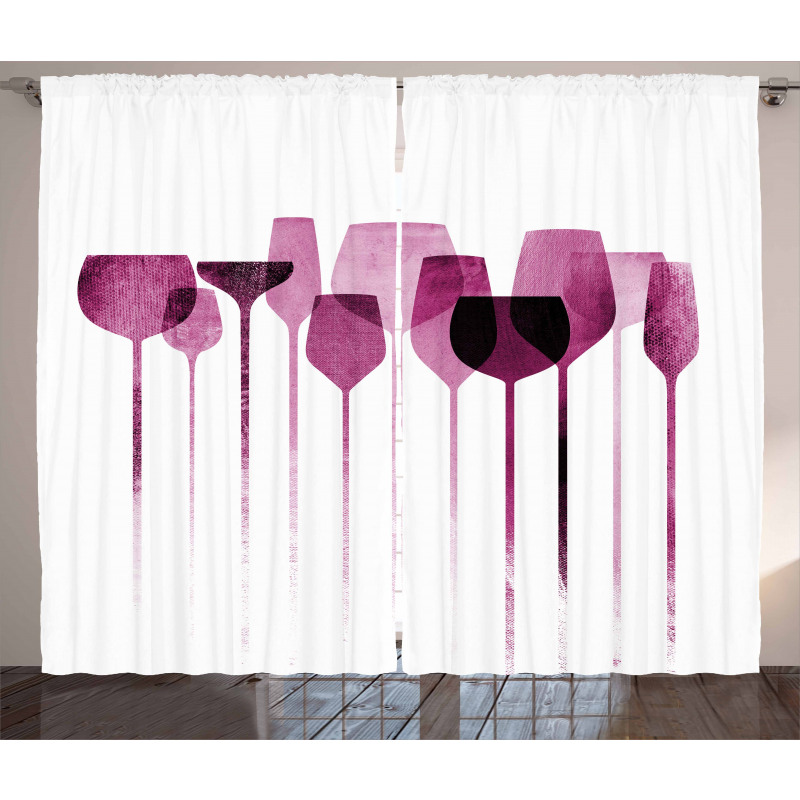 Artwork Party Glasses Curtain
