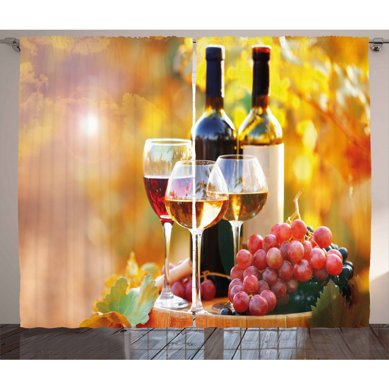 Wine Themed Grape Country Curtain