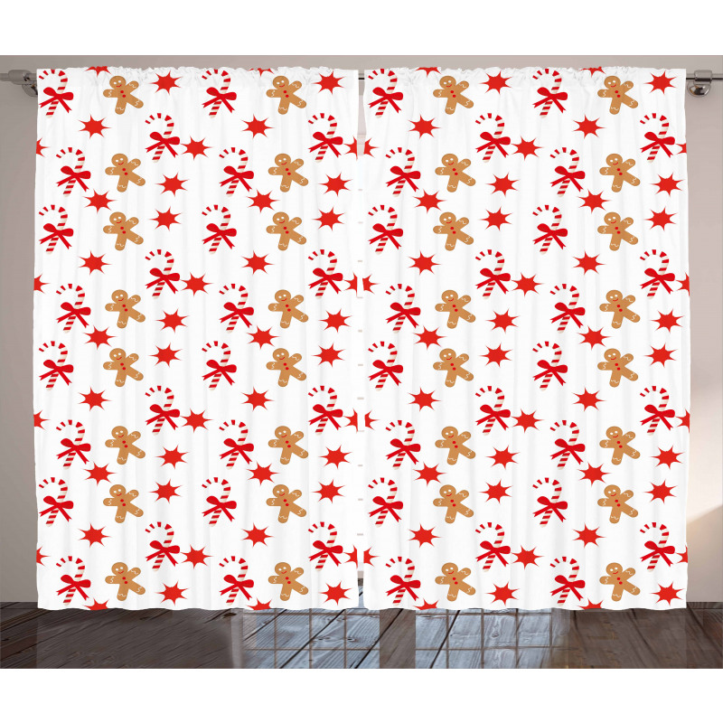 Candy Red Star Curtain