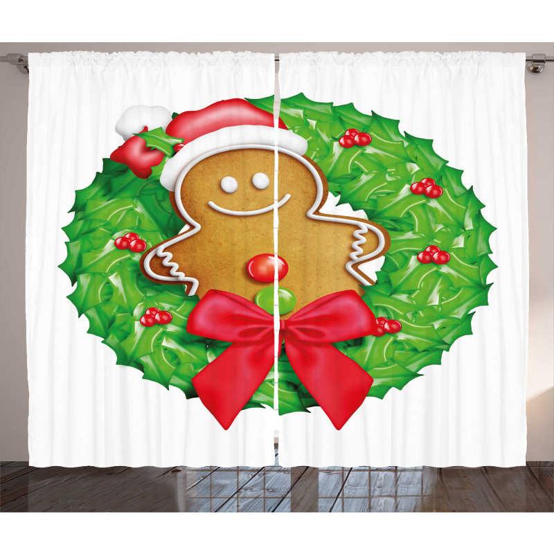 Xmas Wreath Curtain