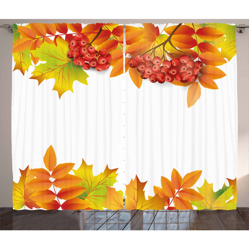 Autumn Branches Border Curtain