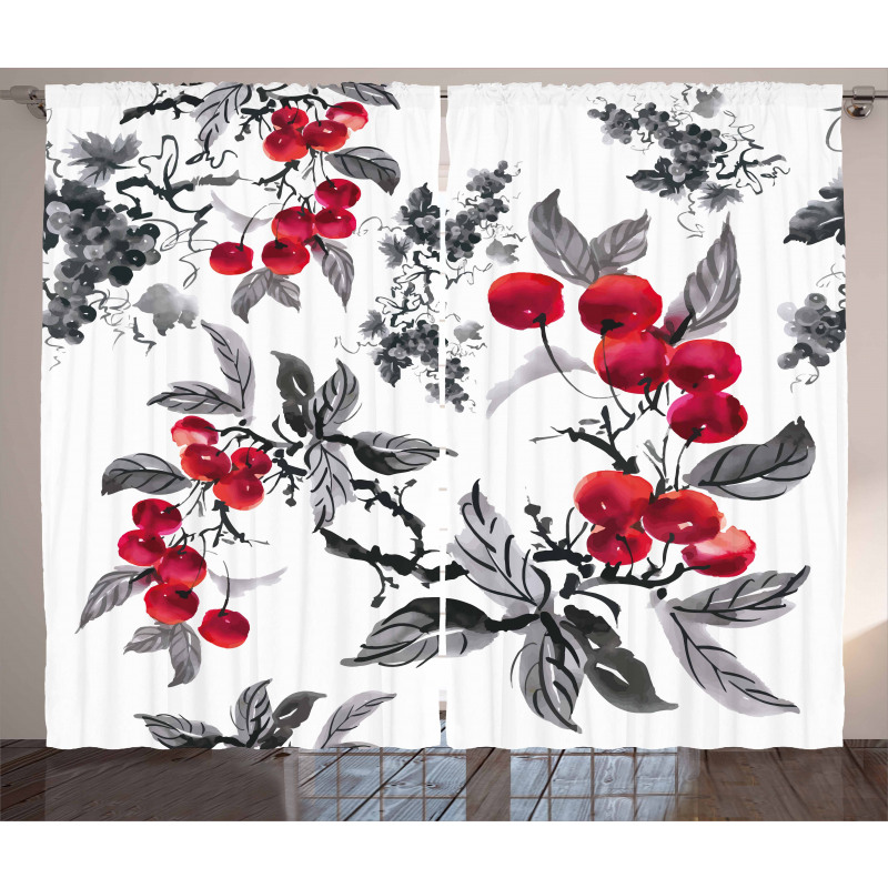 Mountain Ashes Artwork Curtain