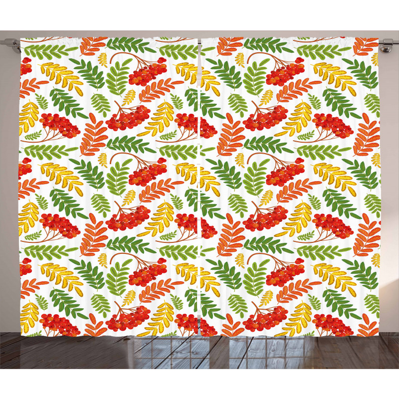 Autumnal Flora Pattern Curtain