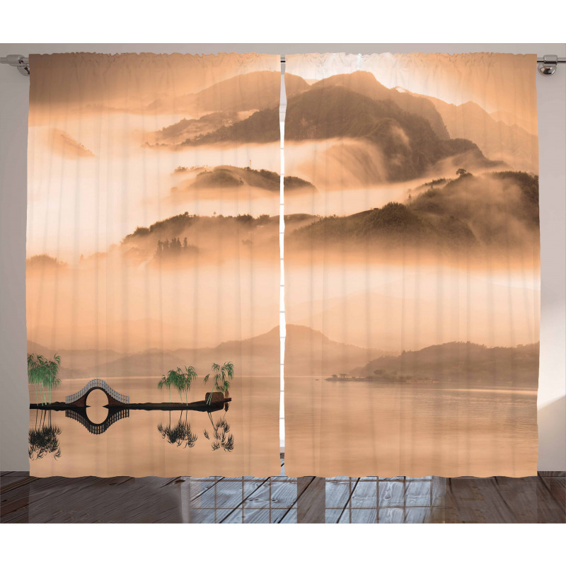 Chinese Lake Landscape Curtain