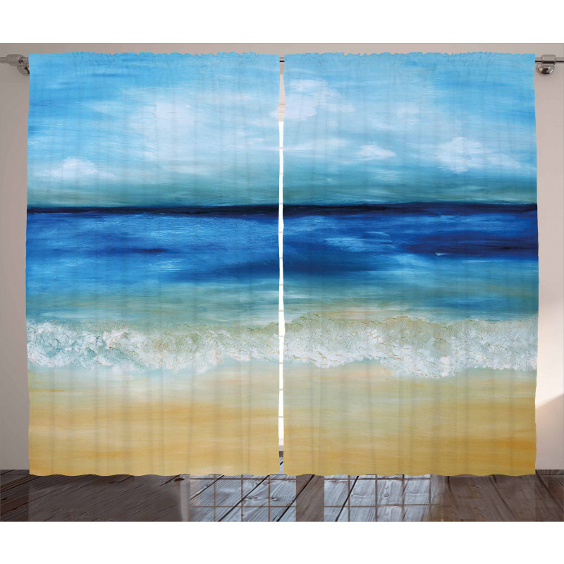 Tropical Sandy Beach Curtain
