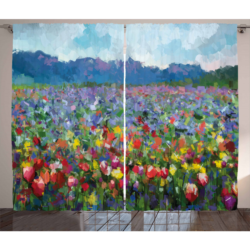 Rural Landscape Tulip Curtain