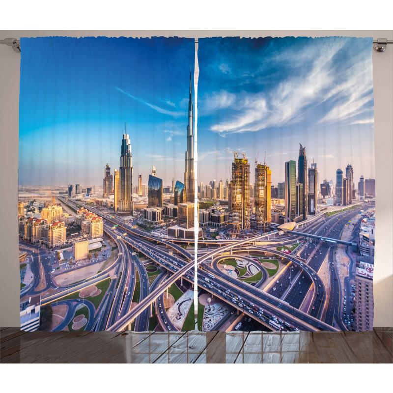 Panoramic Dubai Traffic Curtain