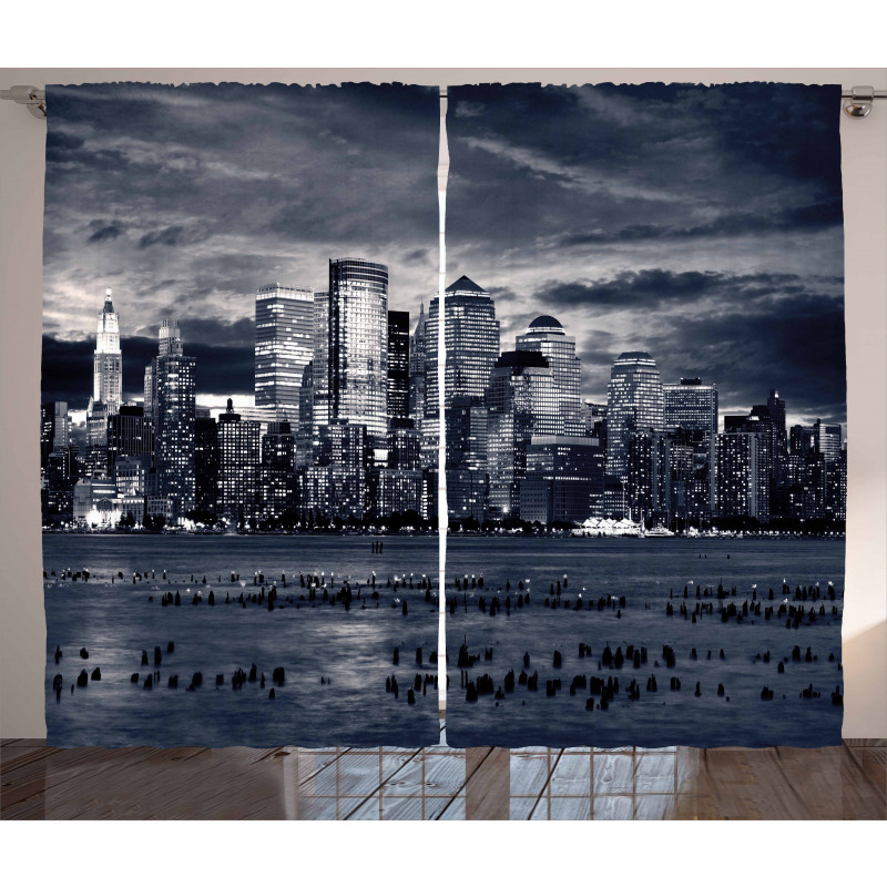 Dramatic View NYC Skyline Curtain