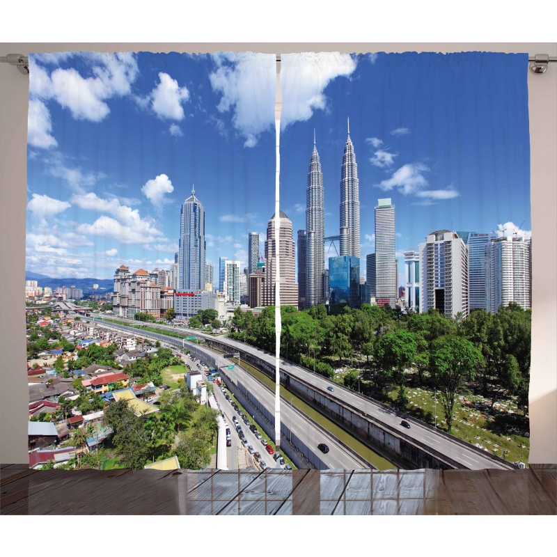 Kuala Lumpur in Clear Day Curtain