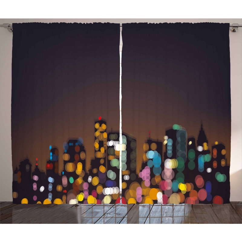 Abstract Cityscape Bokeh Curtain