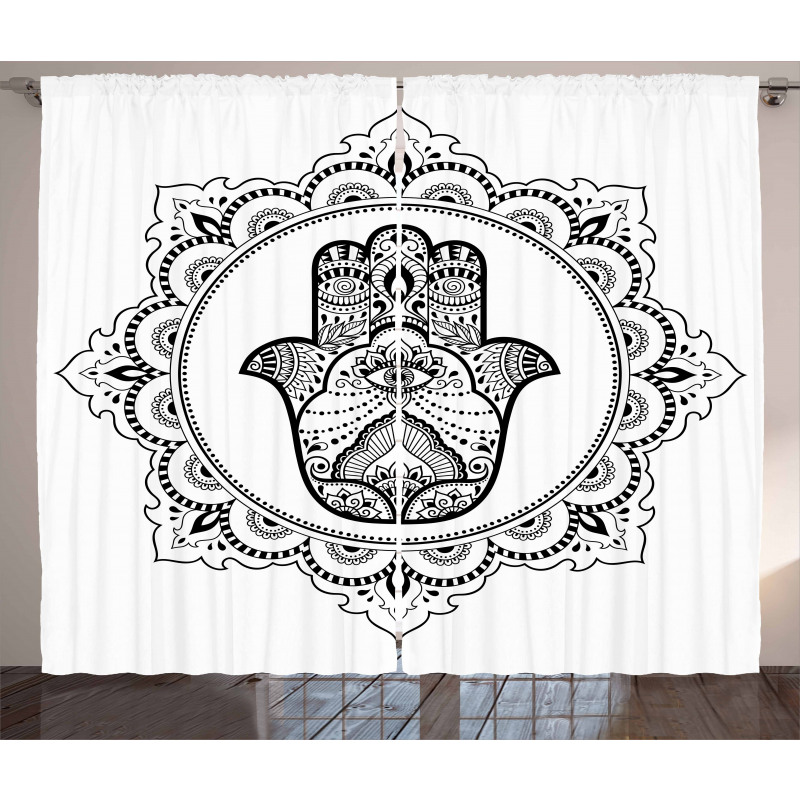 Mehndi Mandala Oriental Curtain