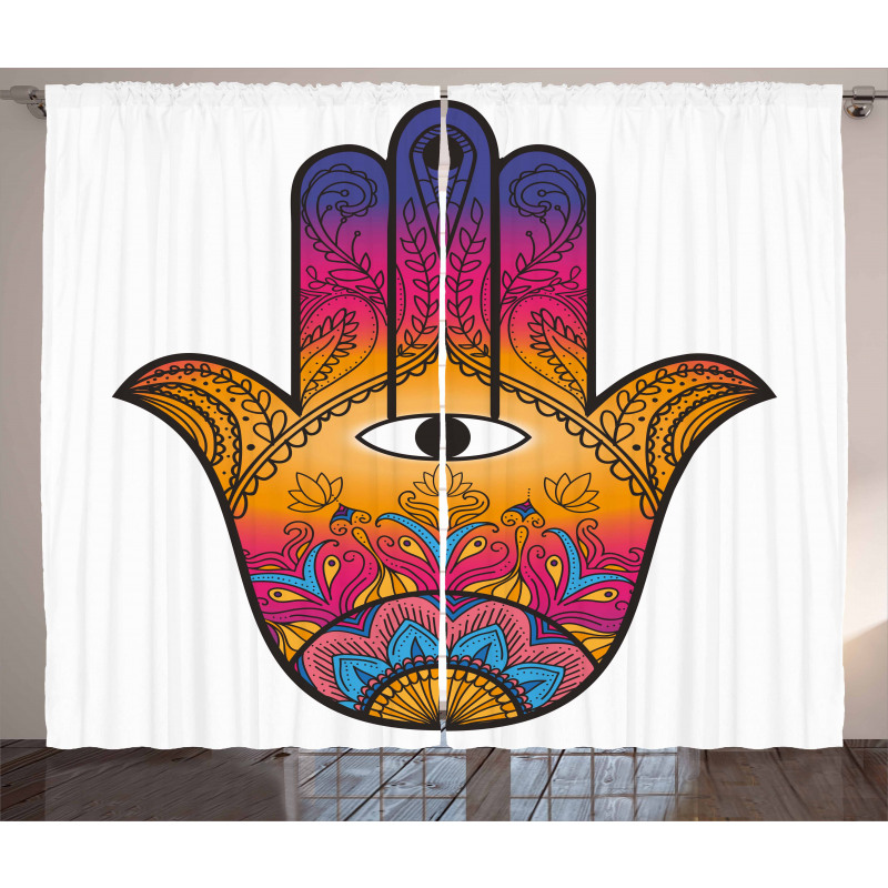 Mystical Colorful Lotus Curtain