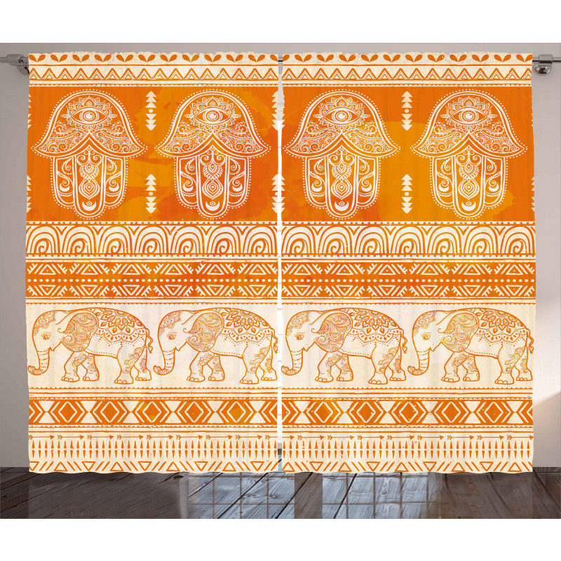 Traditional Ornate Border Curtain