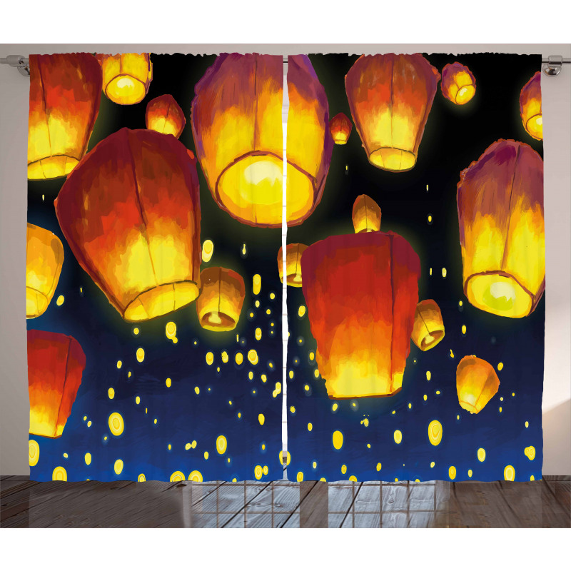 Floating Fanoos Chinese Curtain