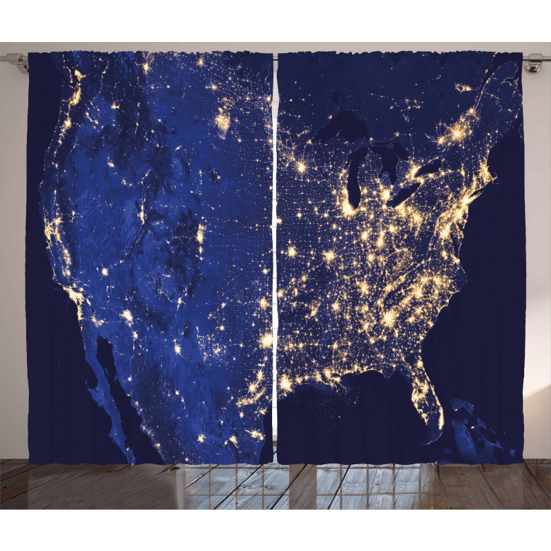 America Continent Space Curtain