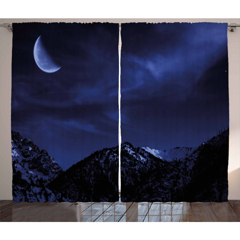 Snowy Mountains Scenic Curtain