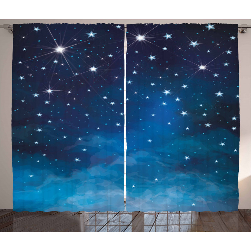 Vibrant Star Ombre Sky Curtain