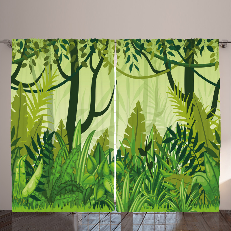 Cartoon Rainforest Curtain