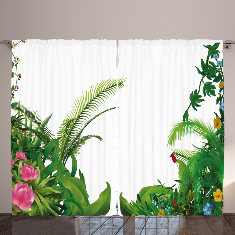 Tropical Plants Exotic Curtain