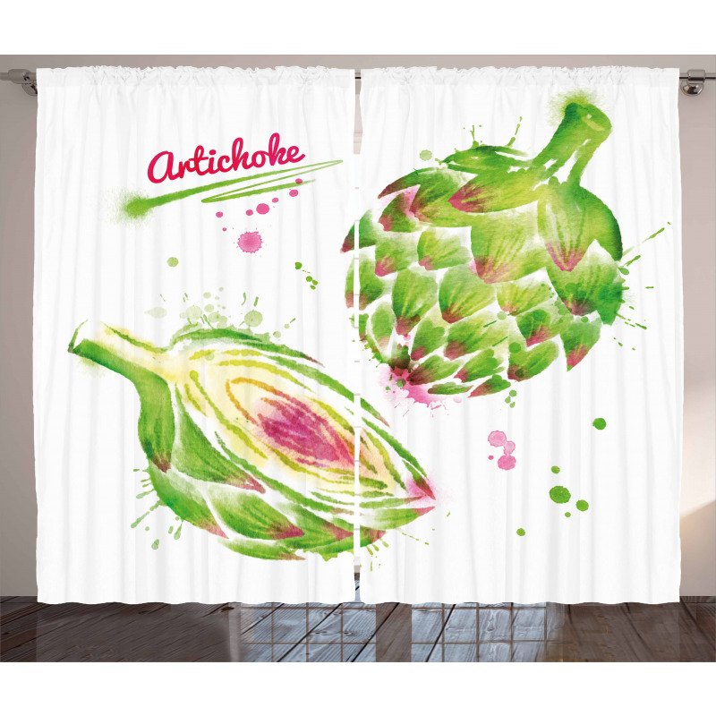 Watercolor Super Food Curtain