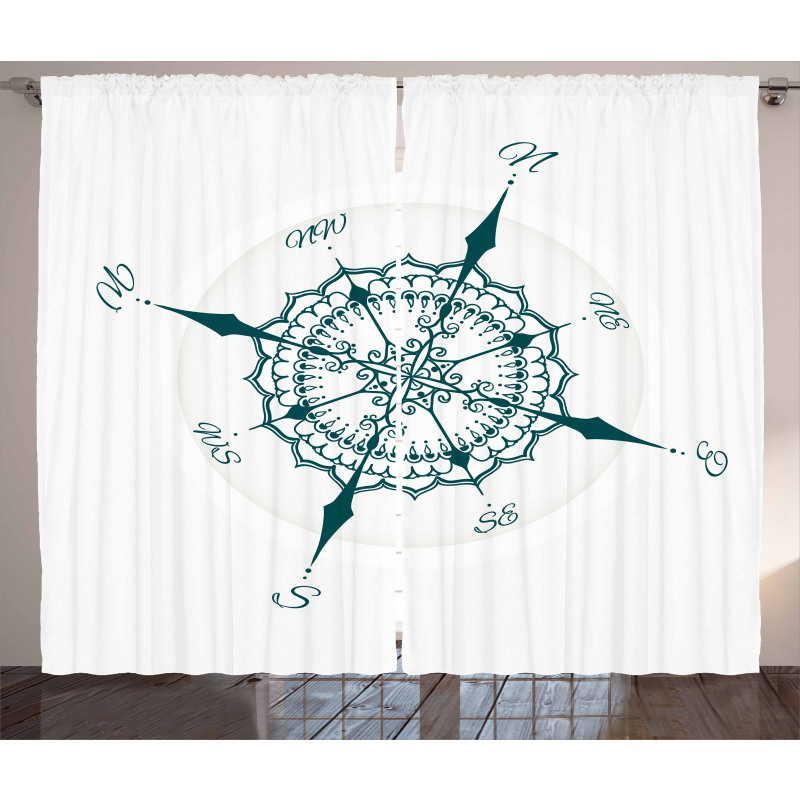 Floral Design Drawing Curtain