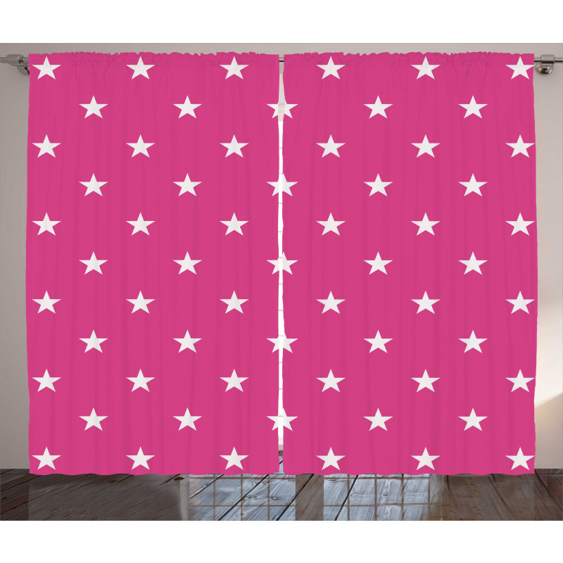 White Stars Girlish Curtain